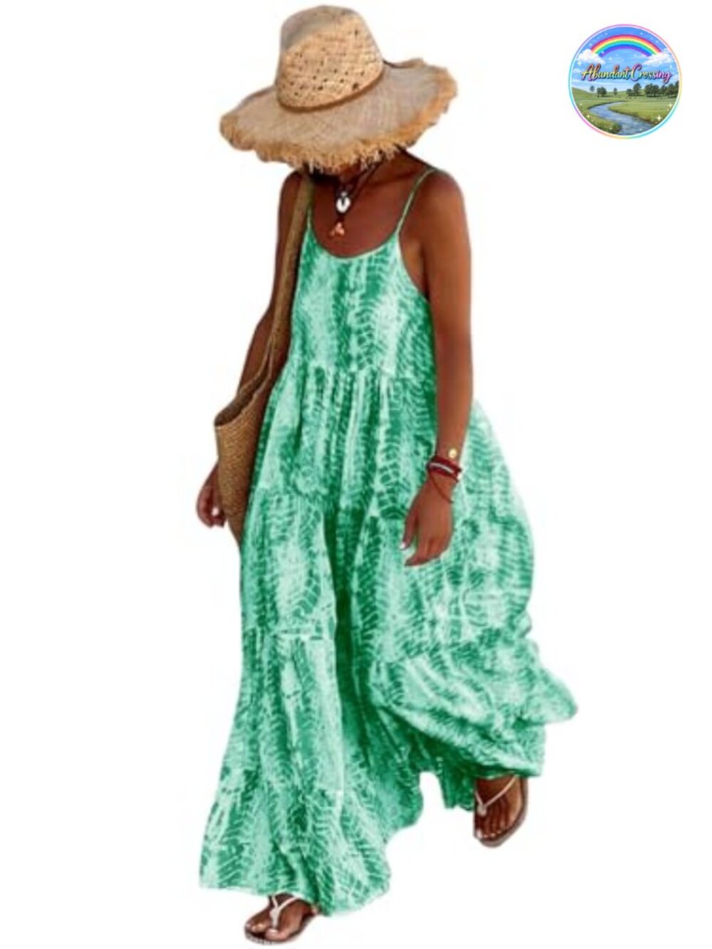 PRETTYGARDEN Women Floral Maxi Dress Spaghetti Strap Scoop Neck Flowy Boho